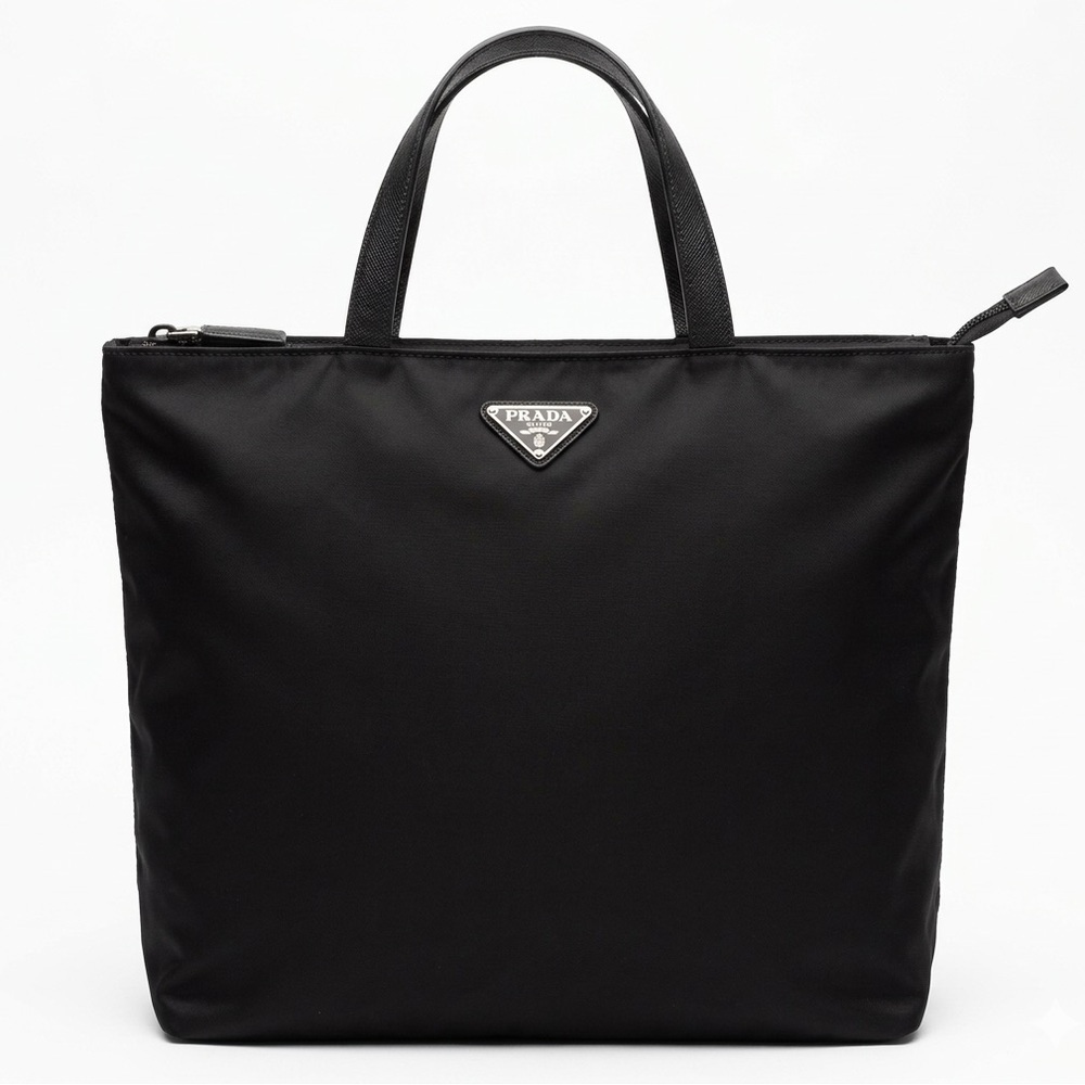 Authentic Prada Tessuto Nylon Black Tote Bag